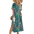thumbnail image 1 of Ovzne Robes pour Femmes Robe de Plage Femme Couleur Unie Ample Décontractée Mode Robe à Manches Longues Robe à Col Manches Longues Femme Robe Imprimée Manches Longues Liquidation, 1 of 6