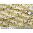 thumbnail image 2 of Soimoi Green polyester Crepe Fabric Dot,Lemon Slice & Yoga Girl Human Figure Print Sewing Fabric Yard 42 Inch Wide, 2 of 3