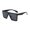 Bright Black Frame Gray Lens, variant on -Border European And American Fashion Personalized High-End One-Piece Large-Frame Sunscreen Glasses, Ins Influencer Glasses