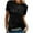 Black, variant on Stichou Women's Crew Neck Tops Solid Short Sleeve Velvet T Shirt Casual Spring Summer Blouse Party Clubwear Blouse 2026 Wine S