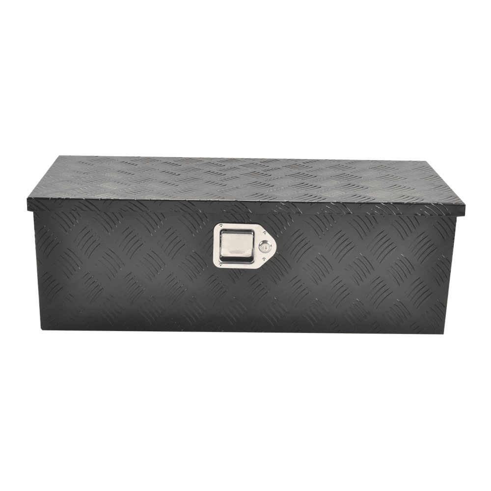 Tcbosik 30 inch Aluminum Tool Box, Heavy Duty Chest Storage Organizer with Handle and Lock for Pickup Truck Bed, Black