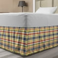 thumbnail image 1 of Grey Yellow Bed Skirt, Continuous Colorful Cheery Plaid Illustraiton, Elastic Bedskirt Dust Ruffle Wrap Around for Bedding Decor, 4 Sizes, Multicolor, by Ambesonne, 1 of 2