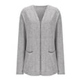 thumbnail image 5 of CENGNIAN No Boundaries Women's Lightweight Long Cardigan,Ladies Open Front Long Sleeve Sweaters with Pockets,Womens Fall Casual Loose Tops,Gray,Size XXXXL, 5 of 7