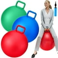 thumbnail image 1 of Lewtemi 3 Pcs 29 Inch Bouncing Ball with Handle, Outdoors Hopper Jumping Hopping Ball and Air Pump for Sports School Games Exercise (Red, Blue, Green), 1 of 7