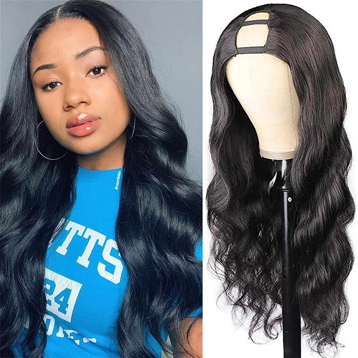 V Part Wigs For Black Woman Human Hair Human Hair Wigs Body Wave Wig Upgrade U Part Wigs 30inch 250 Density 10A