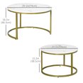 thumbnail image 3 of HOMCOM Ensemble de Tables Basses Gigognes Rondes, Tables d'Appoint pour Salon, 3 of 10
