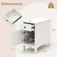 thumbnail image 3 of Costway Table d'Appoint avec Station de Recharge, Table de Chevet à Dessus Rabattable avec Ports USB et Prises, Blanc, 3 of 10