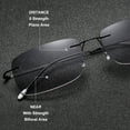 thumbnail image 4 of 2 Pairs of Men Rimless Rimless BIFOCAL Sunglasses Rectangle Brown Reading Glasses 1.00 Oversized Metal Shades Readers +1.00 UV, 4 of 7