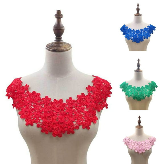 SPRING PARK Embroidery Patches DIY Lace Collar Neckline Decorate Sewing on Applique Craft