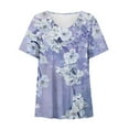 thumbnail image 4 of Fiudx Ofertas y Liquidaciones Blusa Estampada de Manga Corta con Cuello En V para Mujer Blusas Tipo Jersey, 4 of 4