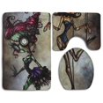 thumbnail image 1 of ABPHQTO Niñas cráneo Juego de alfombras de baño de 3 piezas Alfombra de baño Alfombra de contorno y tapa de inodoro ABPHQTO Cont-CHAPPLE-37108, 1 of 2