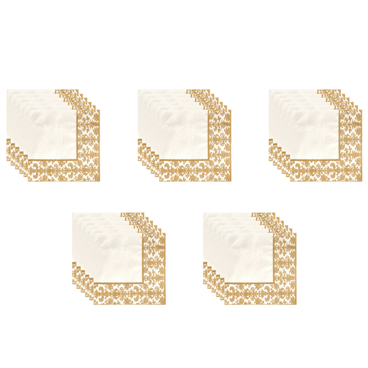 500Pcs Gold Printing Disposable Napkin Tissue Paper Printed Napkins for Restaurant and Hotel (Golden + White)