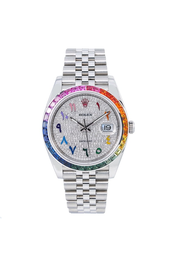 Pre-Owned Rolex Datejust 41mm 126300 Silver Diamond Dial Stainless Steel Jubilee Bracelet Watch