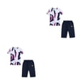 thumbnail image 4 of Guardurnaity Ropa de verano para niños, camisas para adolescentes, trajes para niños, pantalones cortos multiusos de algodón transpirables de Púrpura 160cm 2piezas, 4 of 6