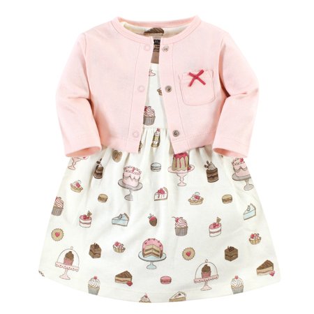 

Hudson Baby Infant and Toddler Girl Cotton Dress and Cardigan Set Sweet Bakery 2 Toddler