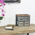 thumbnail image 4 of Contemporary Home Living 9.5" Brown and Silver 4 Drawer Vertical Organizer with Label Scoop Handle, 4 of 4