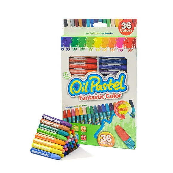 Bwiyojiz 36 Pcs Jouets Éducatifs Bâton de Peinture à l'Huile Hexagonal 36 Couleurs Pinceau Craie de Cire Lourd Jouet, Cadeaux pour Ami, Multicolore