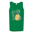 thumbnail image 2 of Wild Bobby, Pineapple Stand Tall Wear Crown And Stay Sweet Inside Arty Inspirational Pop Culture Mens Graphic Tank Top, Kelly, Small, 2 of 3