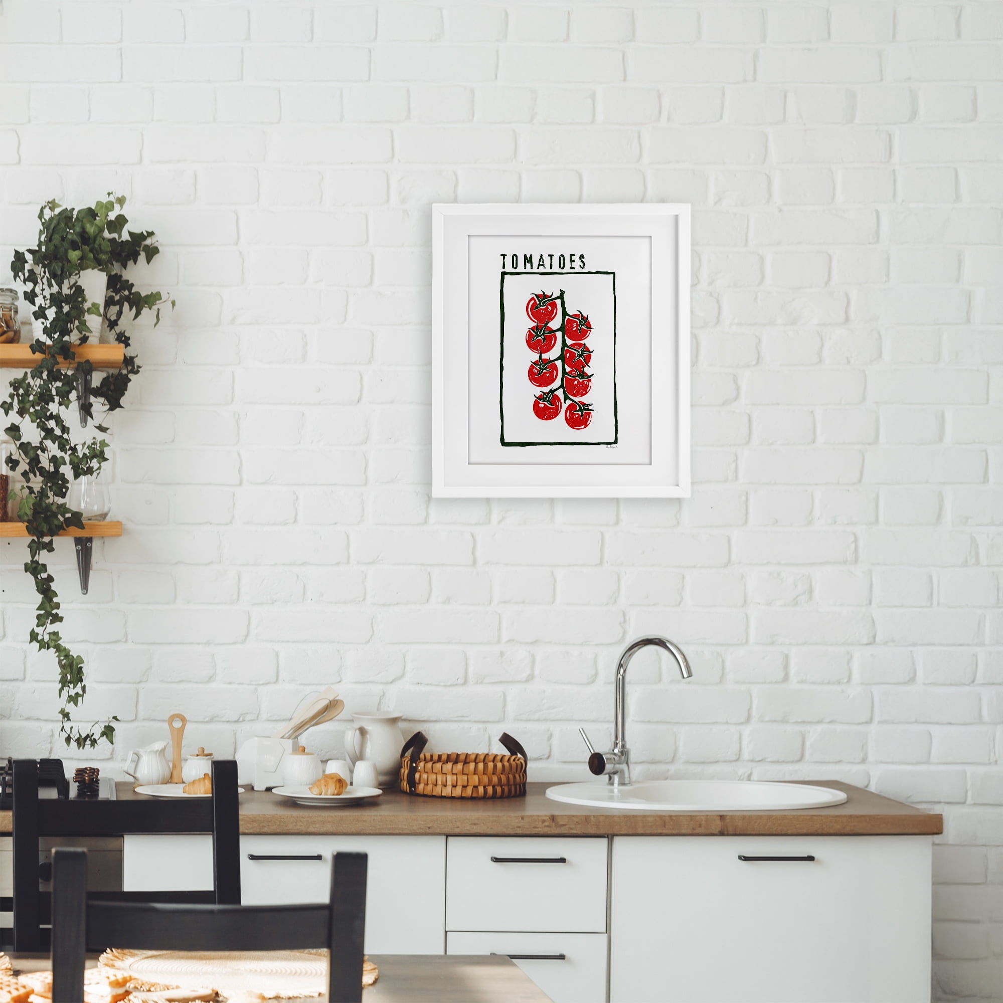 Stupell Industries Ripe Tomatoes Cluster White Framed Print Under Glass, design by Amanda Greenwood
