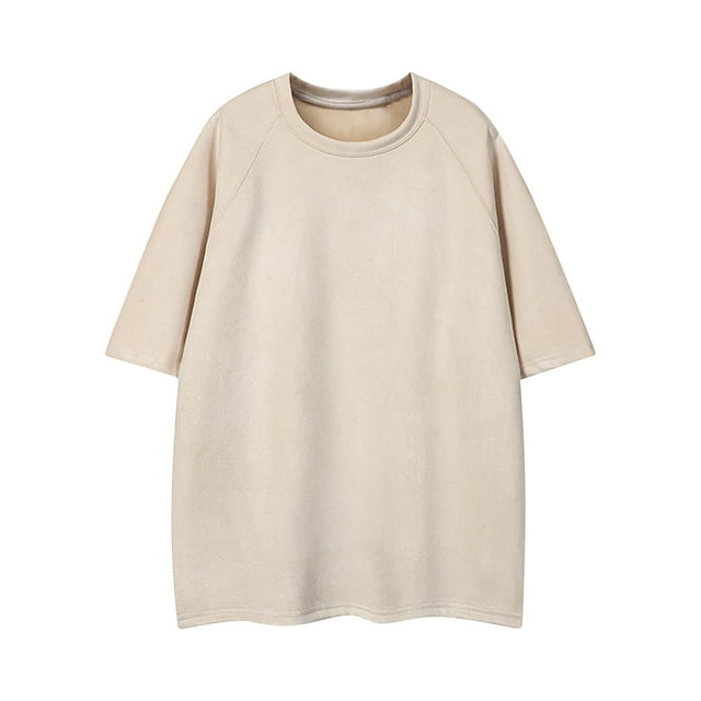 Jgppe Men's Unisex Washed Tees Short Sleeve Loose Casual Basic Tee Tops Round Neck Plus Size Shirts