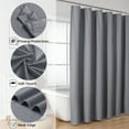 thumbnail image 5 of OVZME Leon 78" Length Grey 3D Embossed Textured Fabric Shower Curtain for Bathroom - Waterproof & Machine Washable Hotel and Spa Quality, Luxury Bath Curtain with Button Holes, 72"W x 78"H, Grey, 5 of 7