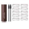 Forma De Sello De Cejas Forma De Sello De Cejas Kit de sellos en polvo para cejas, maquillaje de contorno natural resistente al agua (marrón oscuro)