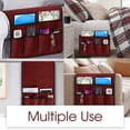 thumbnail image 2 of 2 PCS Sofa Armrest Organizer Non-Slip Remote Control Holders for Recliner Couch Chair Armchair Caddy with 5 Pockets for Table,Cell Phone,Ipad,Magazines,Books (13x35In, WineRed), 2 of 6