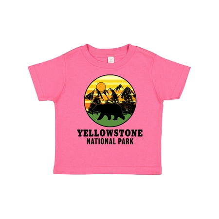 

Inktastic Yellowstone National Park with Bear Mountains and Trees Cricle Gift Toddler Boy or Toddler Girl T-Shirt