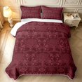 thumbnail image 2 of Homewish Vintage Tree Of Life Quilt King,Rustic Western Aztec King Coverlet Set,Red,Black Reversible,3 Pieces, 2 of 7