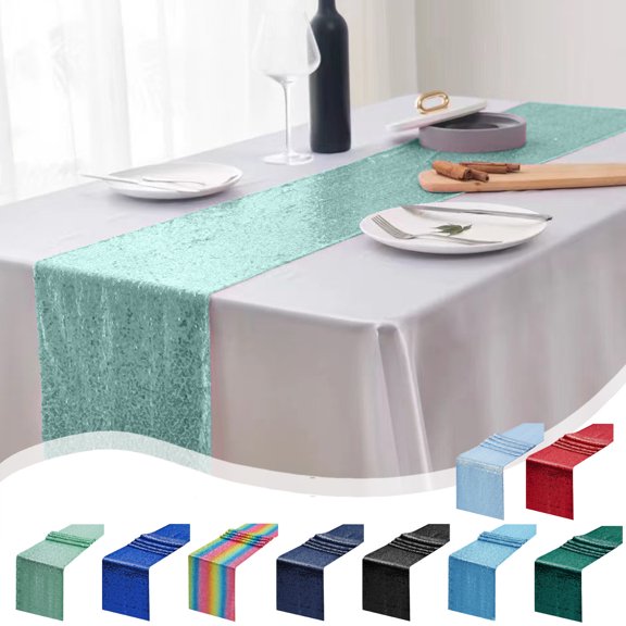 kladzum Table Flag Glitter Wedding Glitter Table Flag for Wedding Parties 12x71 Inches In A Variety of Colors