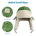thumbnail image 4 of AYAMAYA Winter Hats for Men Women, Windproof Trapper Ushanka Hat with Ear Flaps, Russian Pilot Aviator Cap for Outdoor Warm, Green, 4 of 8