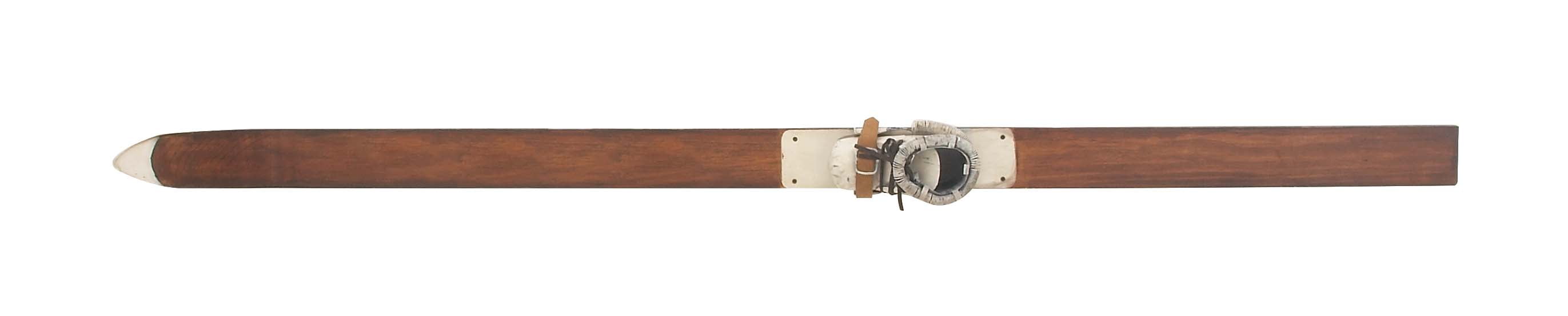 Decmode Eclectic 55 x 4 inch stained iron and pine wood ski with boot wall decor, Dark Brown by DecMode