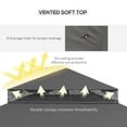 thumbnail image 5 of 10' x 12' Gray Patio Gazebo with Corner Shelves Double Roof Canopy Shelter with Netting, 5 of 7