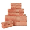 thumbnail image 2 of Superior 8 Piece Bath Towel Set, Rayon From Bamboo and Cotton, Solid Terry Towels, Salmon, 2 of 10