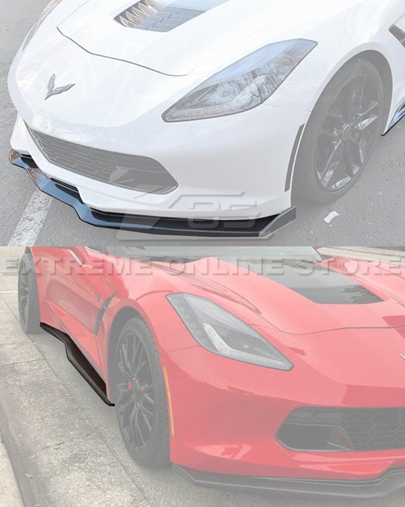 EOS Z06 Style ABS Plastic Primered Black Side Skirts Rocker Panels Extension for 2014-Present Chevrolet Corvette C7 All Models