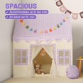 thumbnail image 3 of Tienda de campaña para niños Senodeer para interiores, color morado, con tapete, guirnalda y luz, 3 of 7