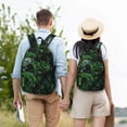 thumbnail image 6 of Lsque Lush Foliage Green Plant Pattern Canvas Daypack, Durable Backpack, High-quality Versatile Backpack,Vintage Compact Backpack-Medium, 6 of 6