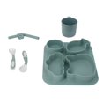 thumbnail image 2 of Juego De Vajilla Para Niños, Juego De Platos De Cena Para Bebés De Succión Fuerte Cubiertos Masticables Juego De 5 Piezas De Silicona Para Exteriores ANGGREK Infant Feeding Set, 2 of 8