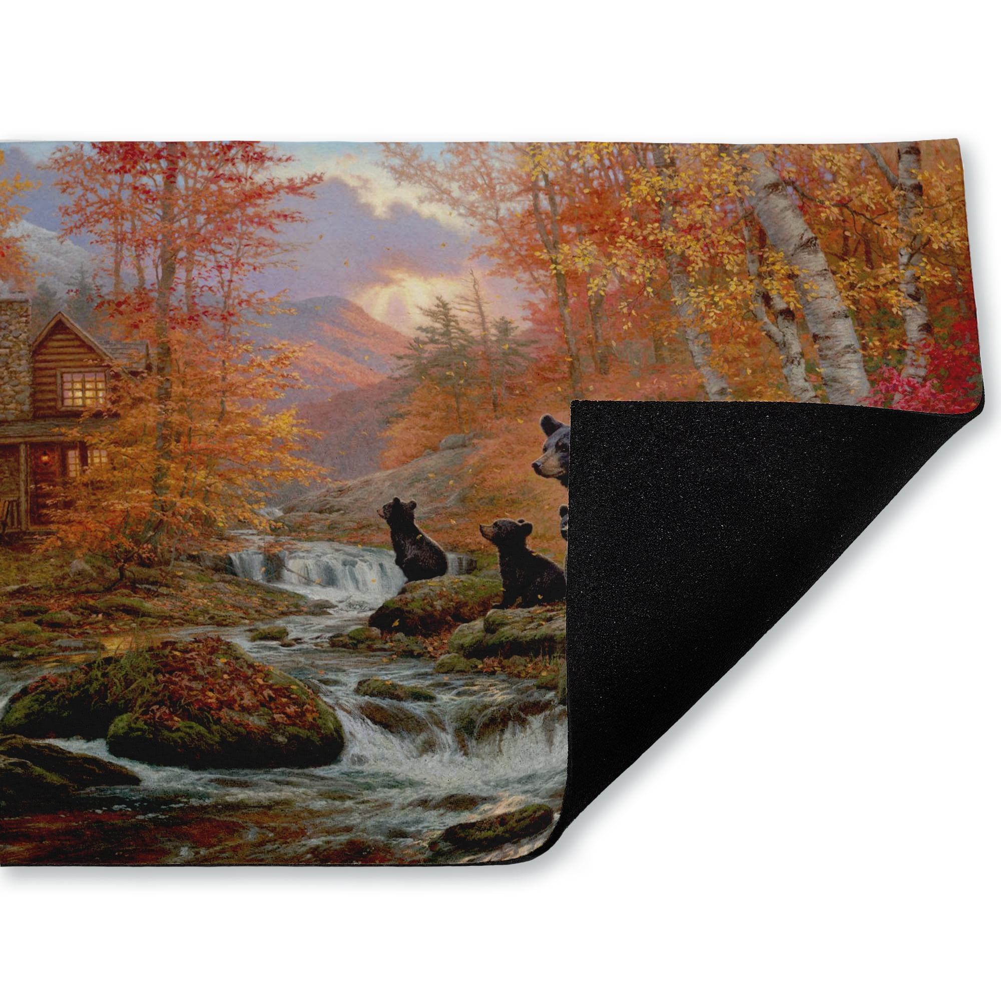 Stupell Industries Mountain Cabin Riverside Bears Printed Outdoor Door Floor Mat, design by Abraham Hunter