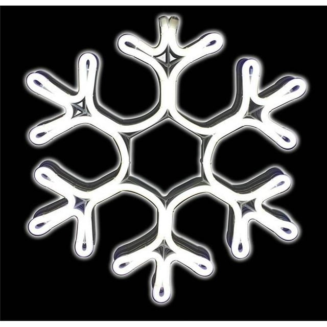 Sienna 9464975 15 in. Neon LED Snowflake Christmas Decoration White Metal