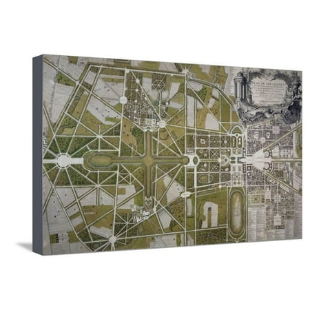 Map of Villa Mansi and its Gardens in Capannori (Tuscany), Italy, 18th Century Stretched Canvas Print Wall