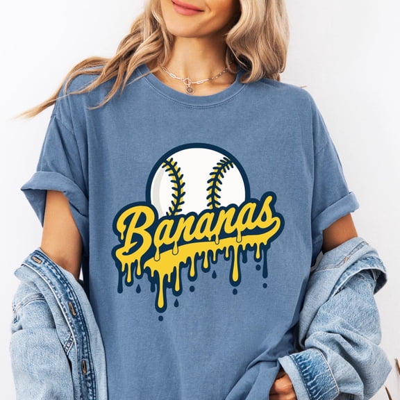 Bananas Baseball Shirt, Game Day Fan Tee, Stadium Apparel, Baseball Lover