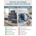 thumbnail image 3 of Casa Platino 100% Ring-Spun Cotton Towels Pack of 24 – 2 Bath Sheets, 2 Gym Towel, 2 Bath, 4 Fingertip, 6 Hand, 8 Washcloths, Ideal for Family & Airbnb, Easy Care – Cool Grey, 3 of 9