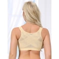 thumbnail image 2 of DARING DIVA Women's Front Closure Wireless Back Support Bra L Beige, 2 of 6