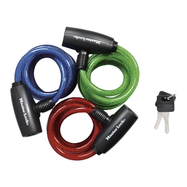 Cables De Seguridad Master Lock Acero 8Mmx1.8M 3Pzs Rojo Azu