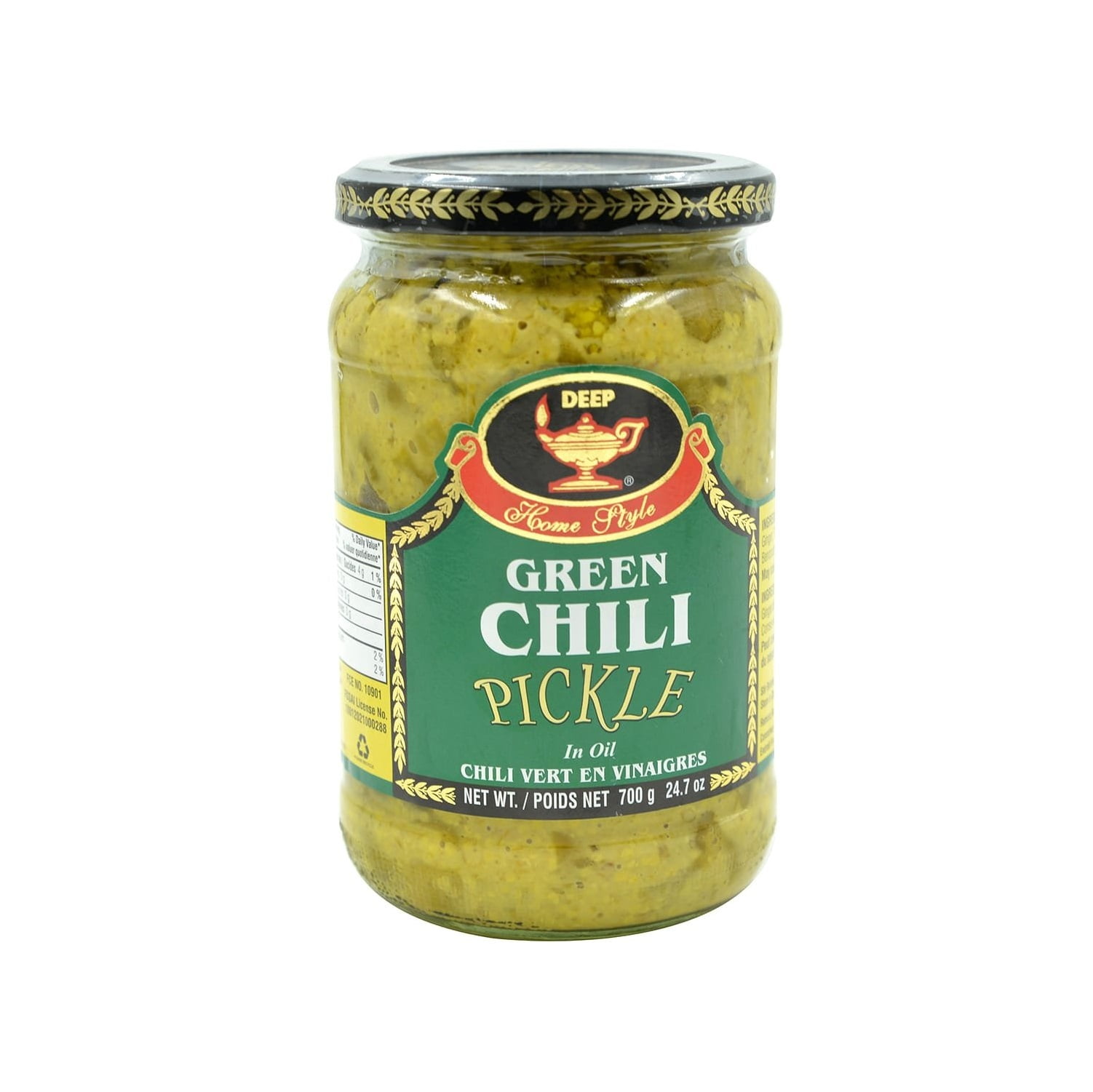 Deep Green Chilli Pickle 24 7 Oz Walmart