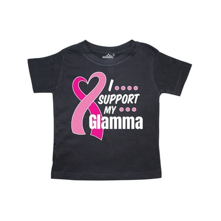

Inktastic Breast Cancer Awareness I Support My Glamma with Pink Ribbon Gift Toddler Boy or Toddler Girl T-Shirt
