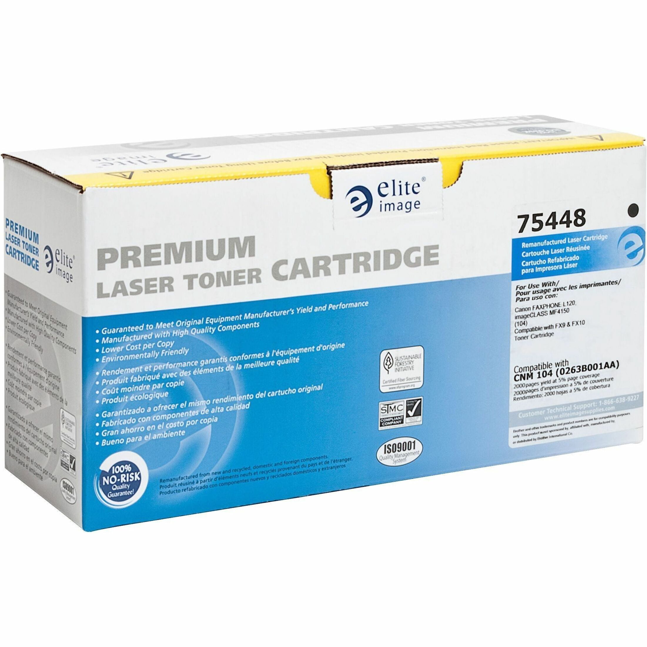Elite Image, ELI75448, 75448 Remanufactured Canon 104 Toner Cartridge, 1 Each