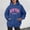 Navy, variant on Womens New York Print Hoodies Long Sleeve Y2K 2026 Sweatshirts Crewneck Loose Fit Holiday Tops