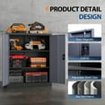 thumbnail image 4 of Fesbos Metal Storage Cabinet with 2 Adjustable Shelves, Steel Counter Cabinet with Lockable Doors for Home Office Warehouse Garage, 4 of 9